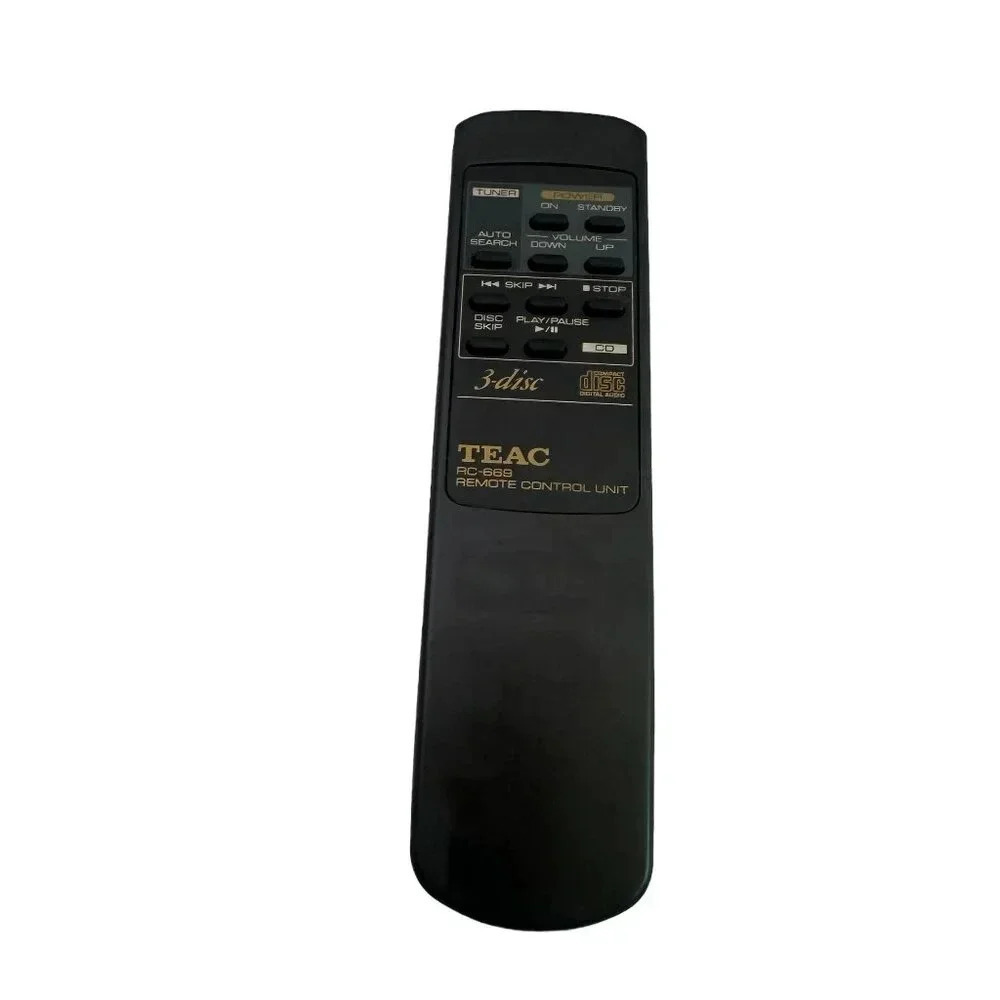 Teac RC-669 Remote Control 3 Disc CD Player Audio System Tested Works Black